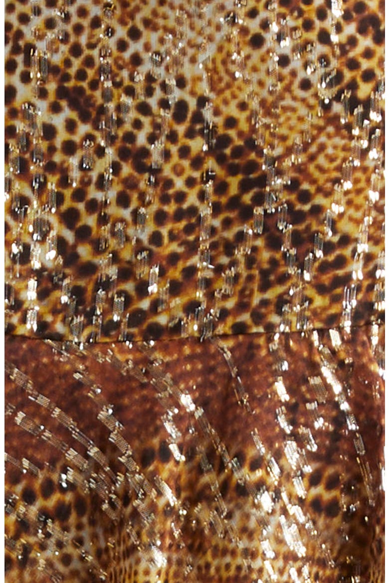 Aneta Metallic Ruffle Gown, Alternate, color, GOLD ANIMAL