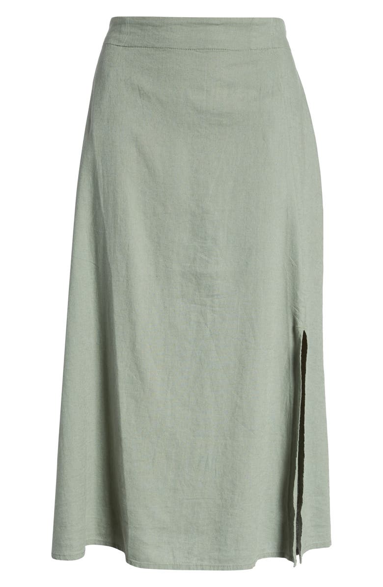 Caslon<sup>®</sup> Solid Linen Blend Midi Skirt, Alternate, color,