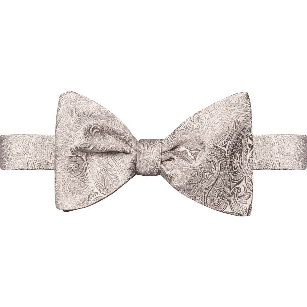 Eton Paisley Silk Pre Tied Bow Tie In Neutral