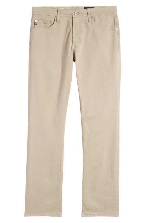 Ag Everett Sueded Stretch Sateen Straight Fit Pants In Neutral