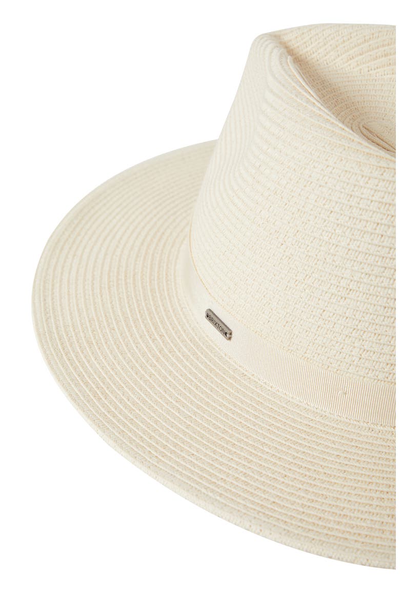 Carolina Packable Straw Hat, Alternate, color, BONE/BONE