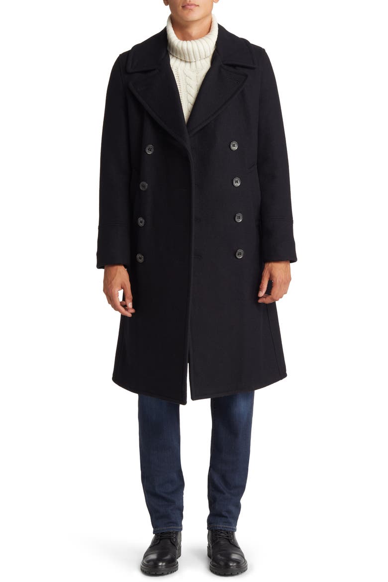 Wool Blend Officer's Coat, Alternate, color, NAVY