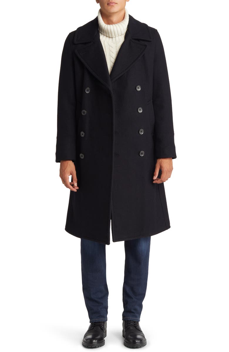 Schott NYC Wool Blend Officer's Coat, Alternate, color,