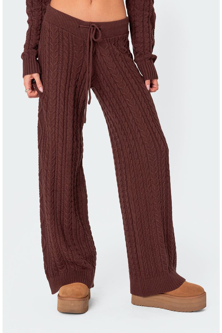 Jelena Cable Pants, Main, color, BROWN