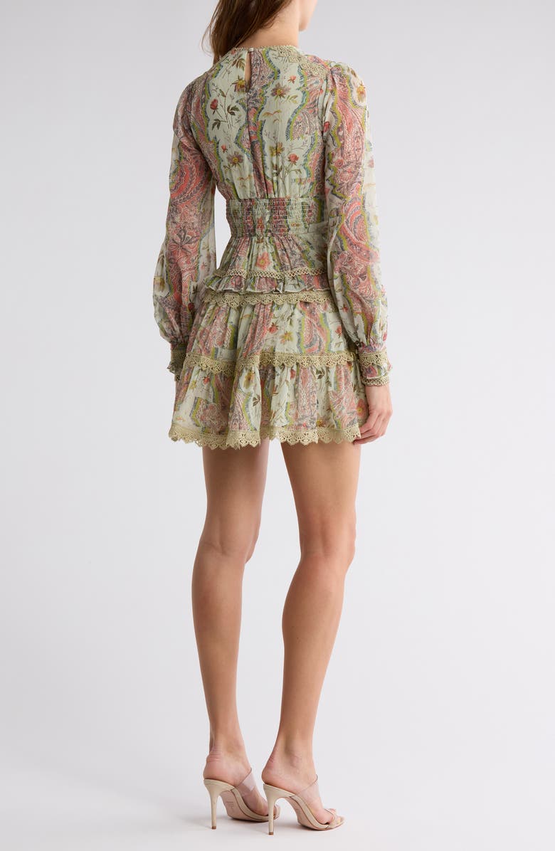 Zaphia Floral Long Sleeve Tiered Dress