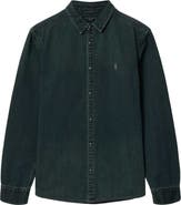 AllSaints Gleason Cotton Denim Snap Front Shirt