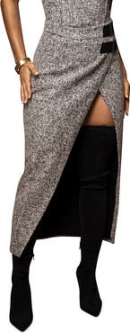 JLUXLABEL Lt Grey Giselle Tweed Skirt