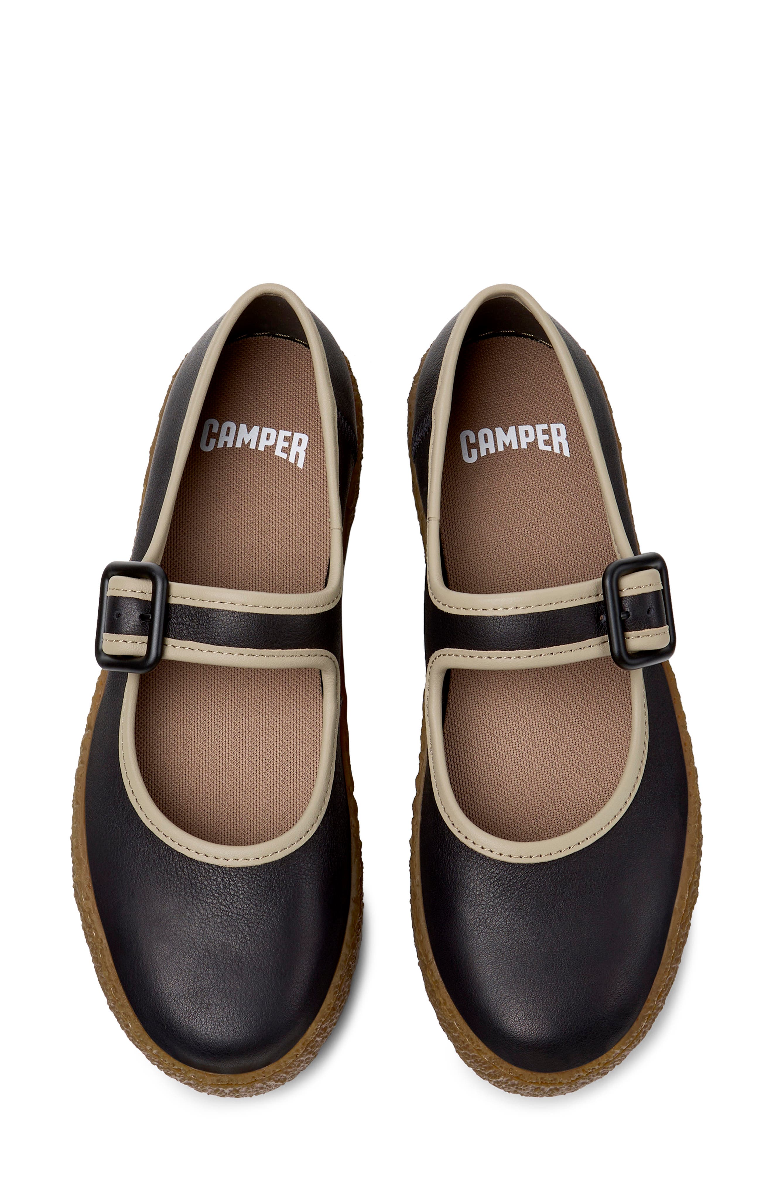 Peu Terreno Mary Jane Flat, Alternate, color, BLACK