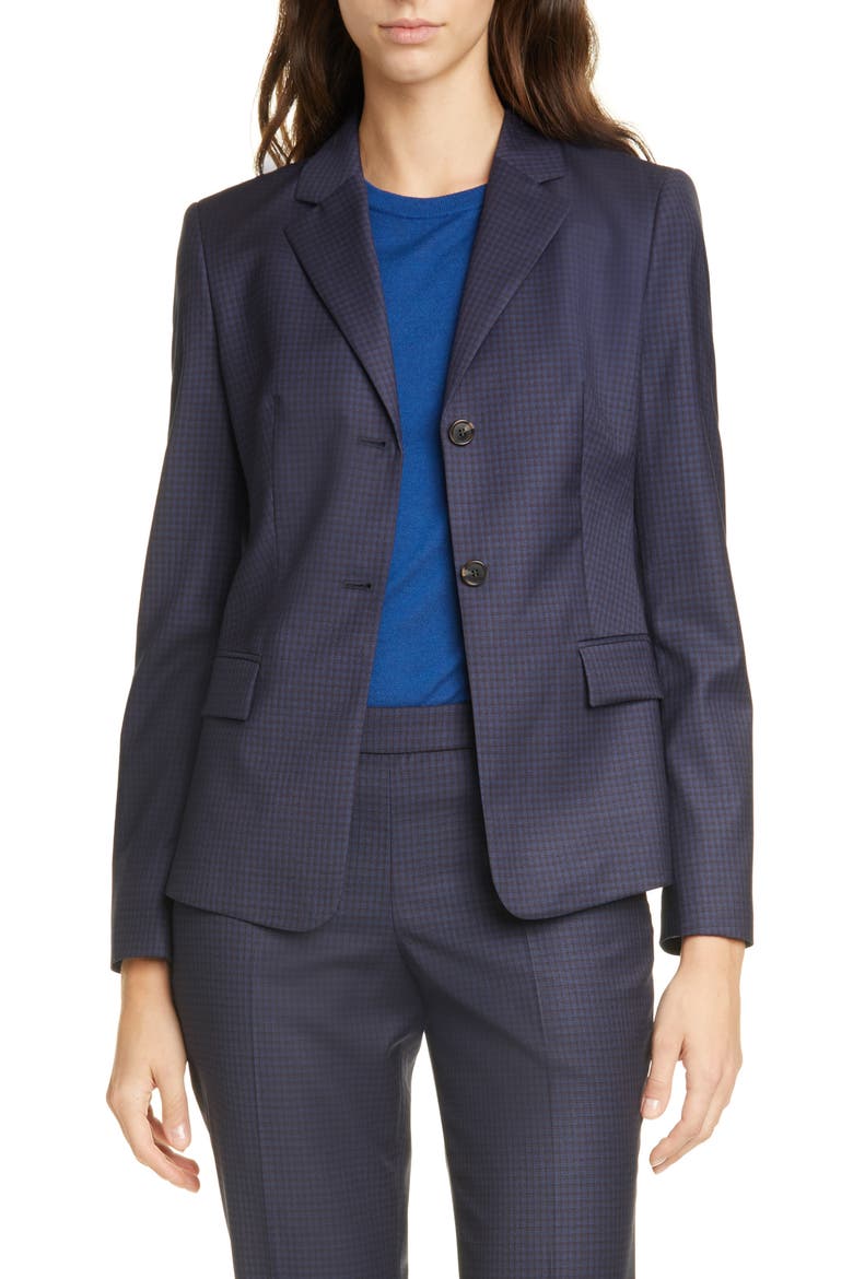 Jatinda Shadow Check Virgin Wool Jacket, Main, color, MIDNIGHT FANTASY