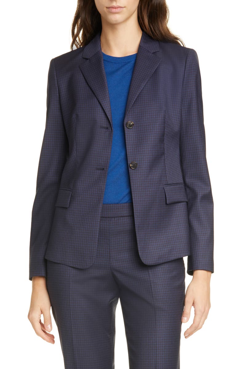BOSS Jatinda Shadow Check Virgin Wool Jacket, Main, color, 