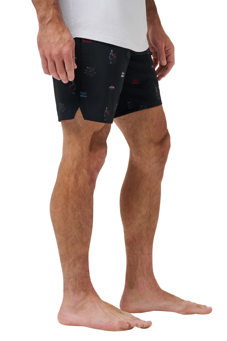 Red White & Booyah Board Shorts, Alternate, color, BLACK