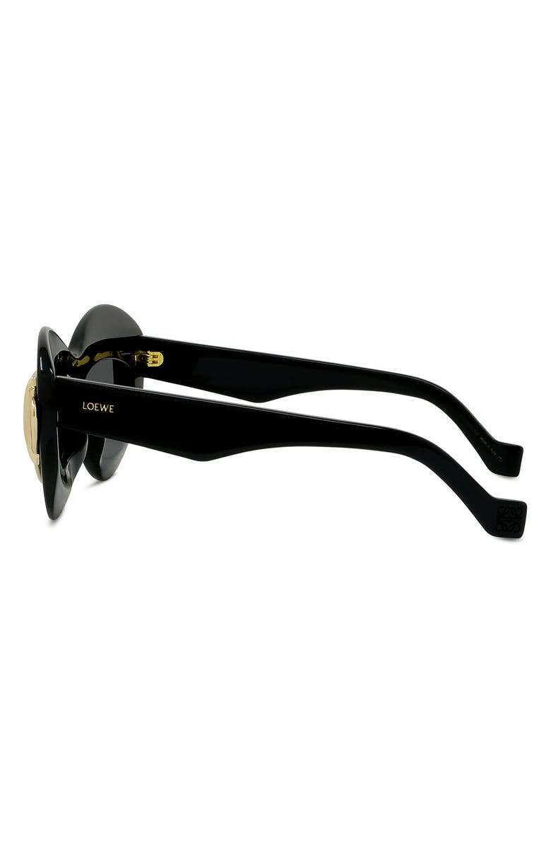 Loewe Double Frame 67mm Oversize Cat Eye Sunglasses, Alternate, color, Shiny Black / Smoke