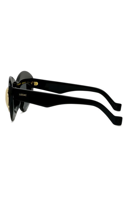 Loewe Double Frame 67mm Oversize Cat Eye Sunglasses In Black