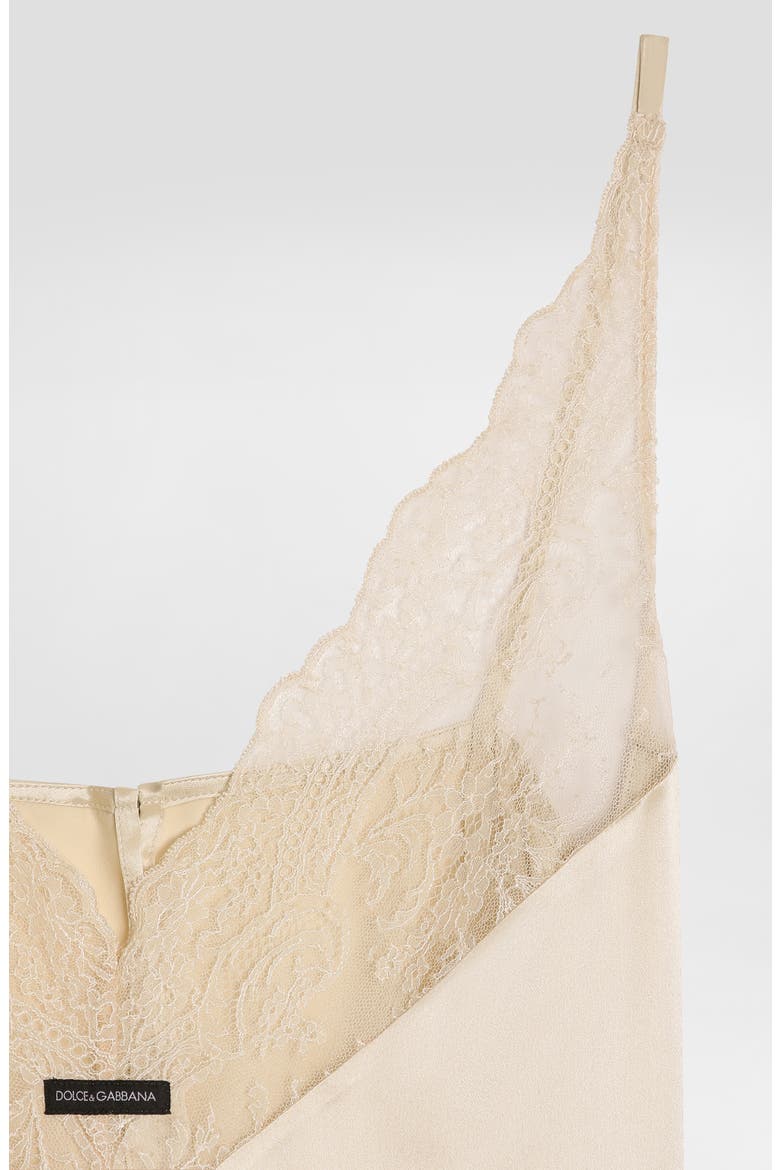 Lace Trimmed Silk Blend Satin Camisole, Alternate, color, M0169 ECRU 4