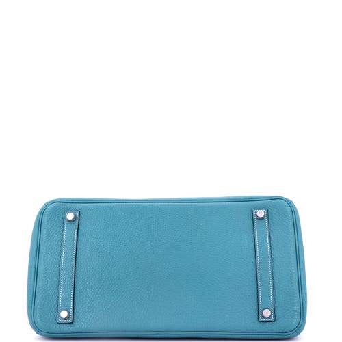 Pre-owned Hermes Hermes Birkin Handbag Blue Togo With Palladium Hardware 35 In Blue