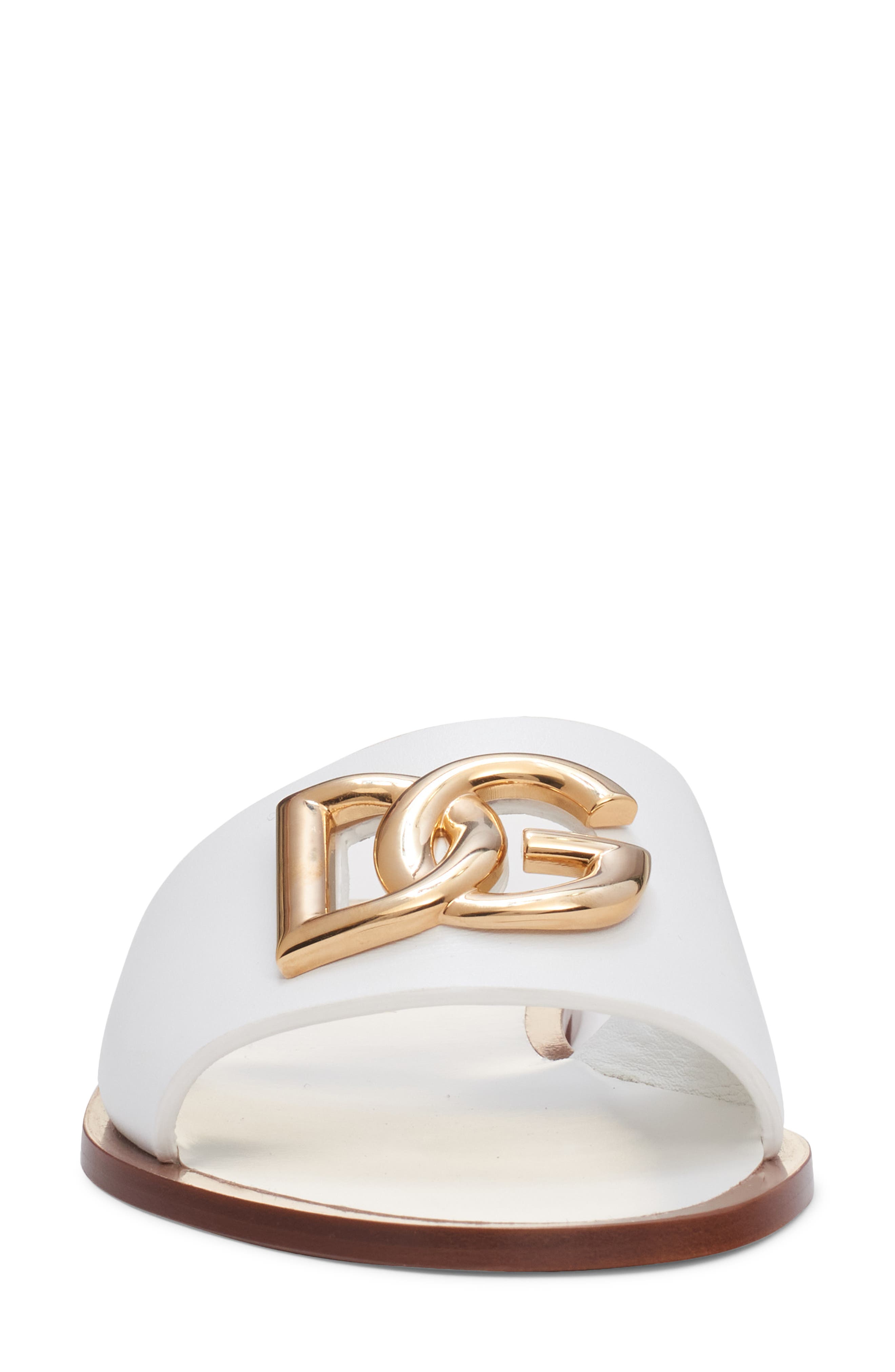 Dolce&Gabbana Capri Slide Sandal, Alternate, color, Bianco Ottico