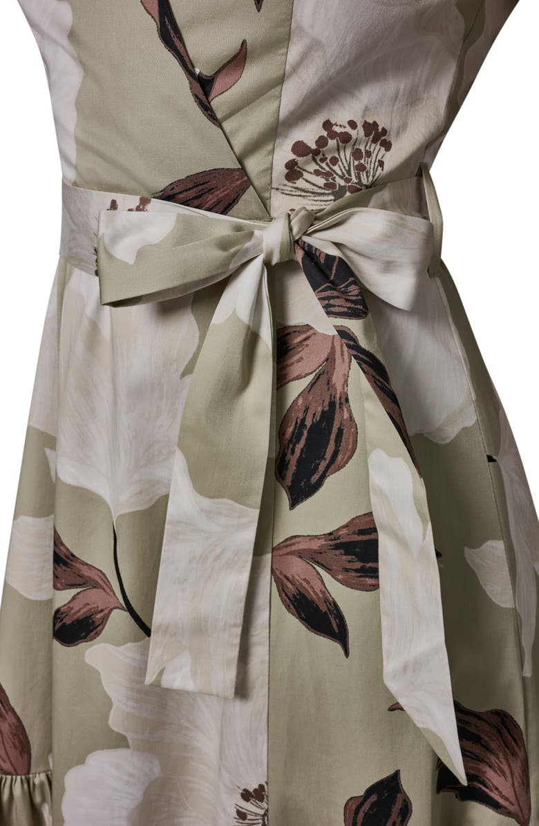 Donna Karan New York Floral Print Faux Wrap Midi Dress, Alternate, color, 