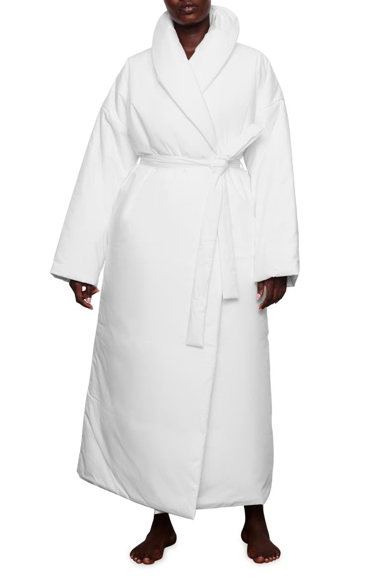 Cotton Duvet Robe, Alternate, color, MARBLE