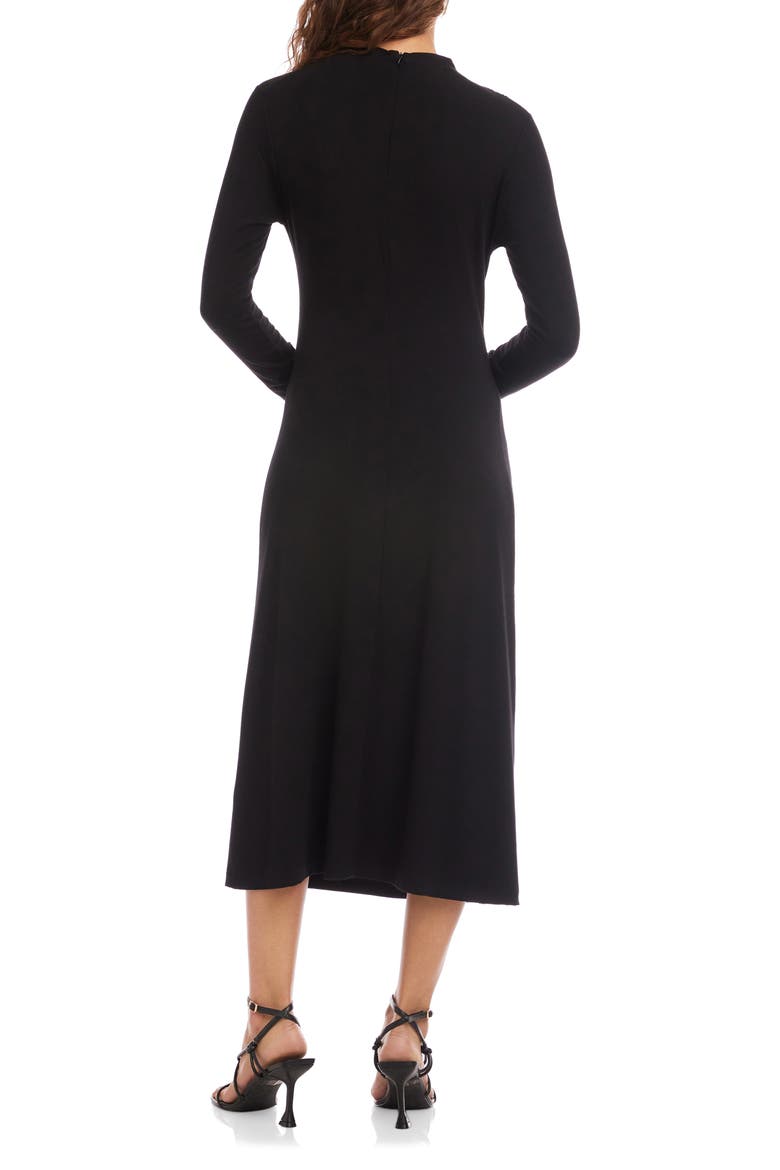 Elise Long Sleeve Jersey Dress, Alternate, color, BLACK