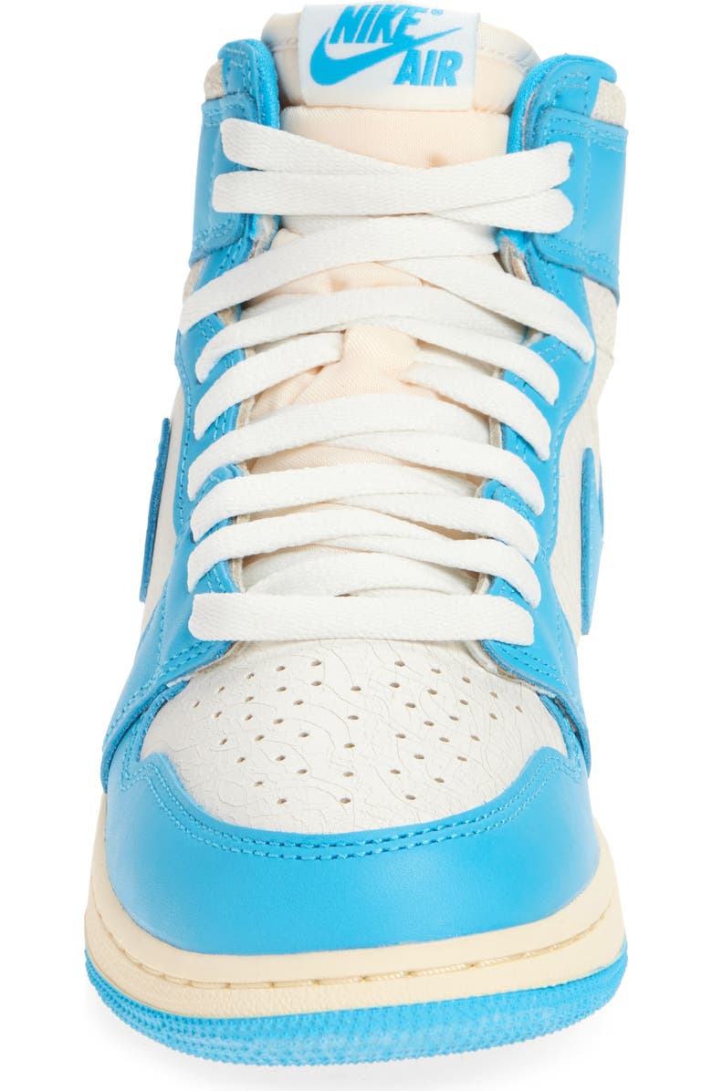 Nike Kids' Air Jordan 1 Retro High OG Basketball Sneaker, Alternate, color, Dark Blue/ Dark Blue/ Sail