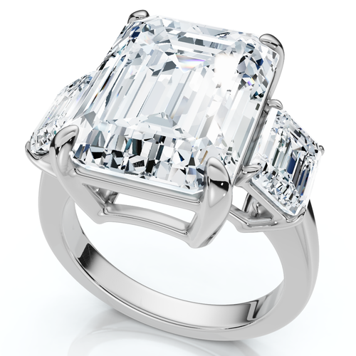 Bliss Diamond Certified 12ct Emerald Cut Diamond Engagement Ring 14k Gold/platinum Lab Grown