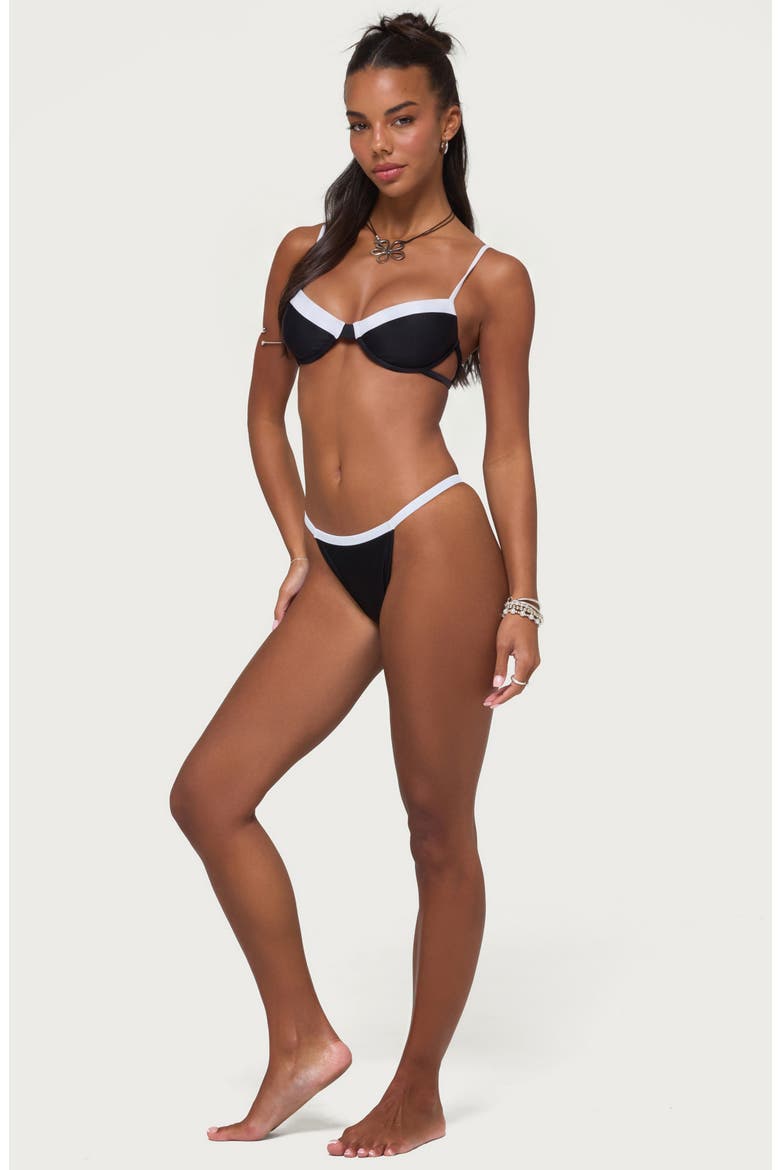 Atalia Contrast Bikini Bottoms, Alternate, color, BLACK