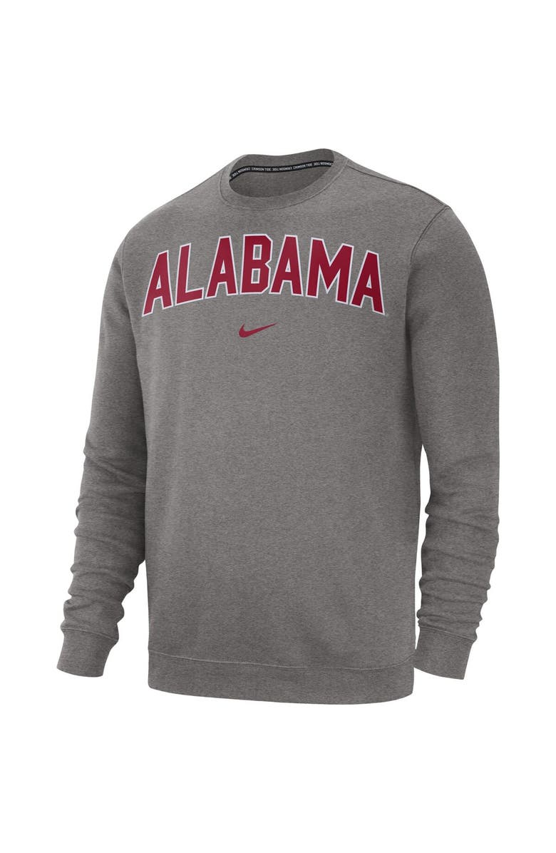 Nike Men's Nike Heather Gray Alabama Crimson Tide Club Fleece Sweatshirt, Alternate, color, 