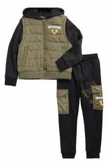 True Religion Kids' Puffer Vest Jacket & Joggers