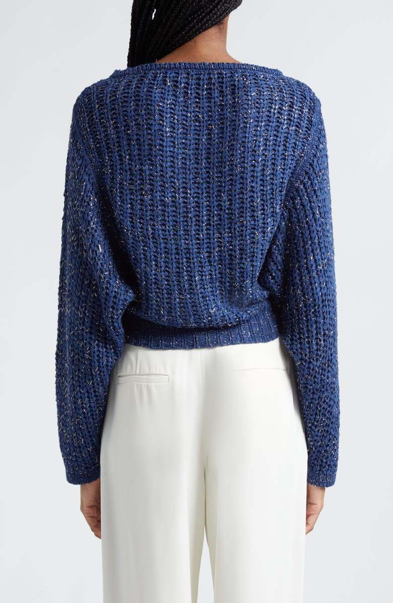 Ramy Brook Clea Metallic Boat Neck Sweater, Alternate, color, 