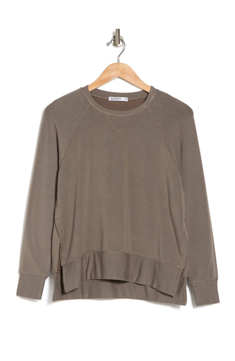 Stateside Side Slit Fleece Pullover, Alternate, color,