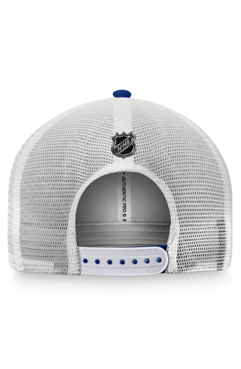 FANATICS Men's Fanatics Branded Blue Toronto Maple Leafs Authentic Pro Rink Trucker Snapback Hat, Alternate, color, 