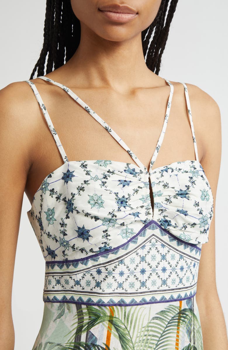 Camilla Strap Detail Linen & Silk Maxi Dress, Alternate, color, Jardim Party