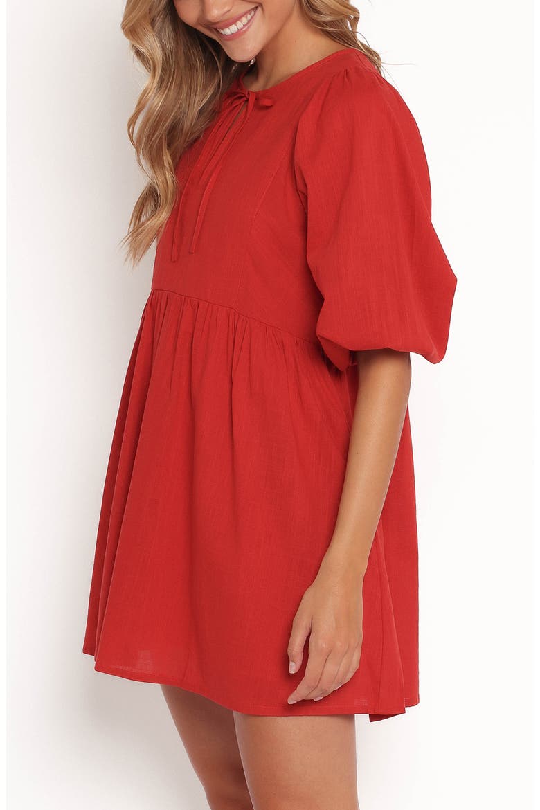 Cinzia Puff Sleeve Minidress, Alternate, color, RED