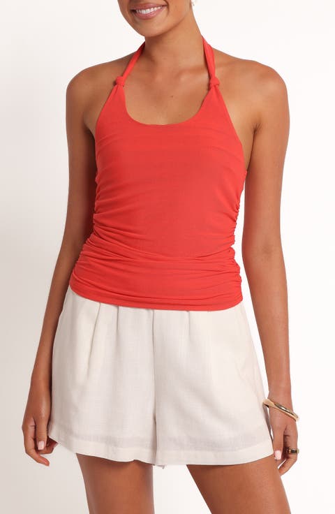Boston Ruched Mesh Halter Top