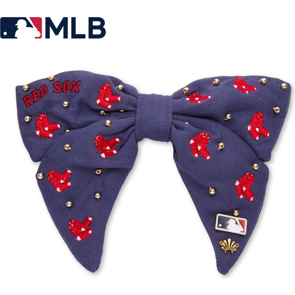 Lele Sadoughi Mlb Red Sox Bow Barrette In Blue