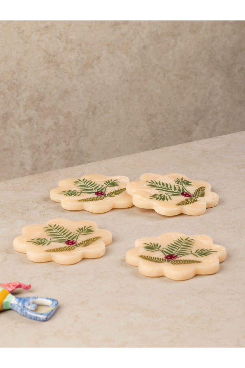 Trellis Marbled Coasters, Alternate, color, Beige
