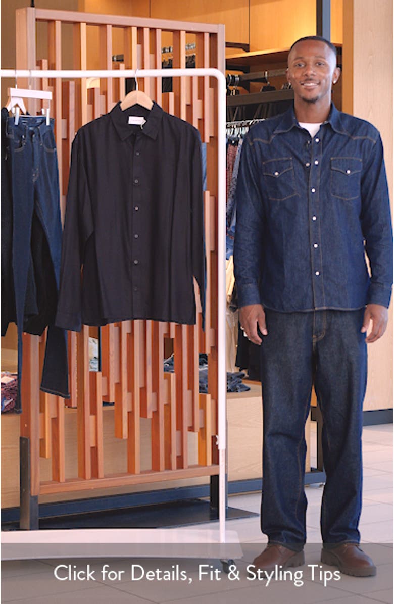 Relaxed Fit Twill Button-Up Shirt, sales video thumbnail