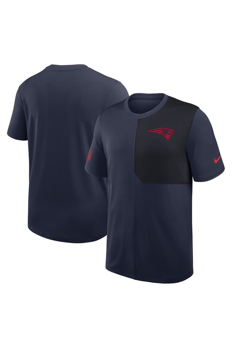 Men's Nike Navy New England Patriots Sideline UV Performance Coach Shirt, Alternate, color, Navy