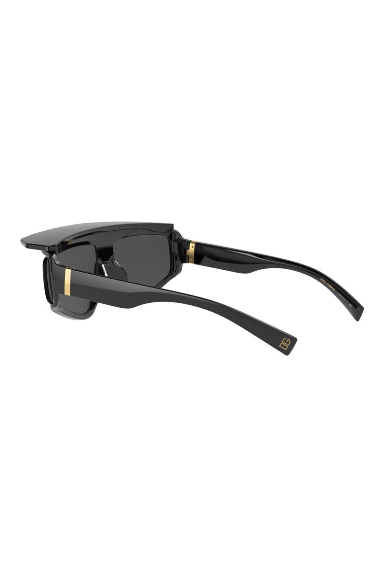 146mm Rectangular Sunglasses, Alternate, color, BLACK