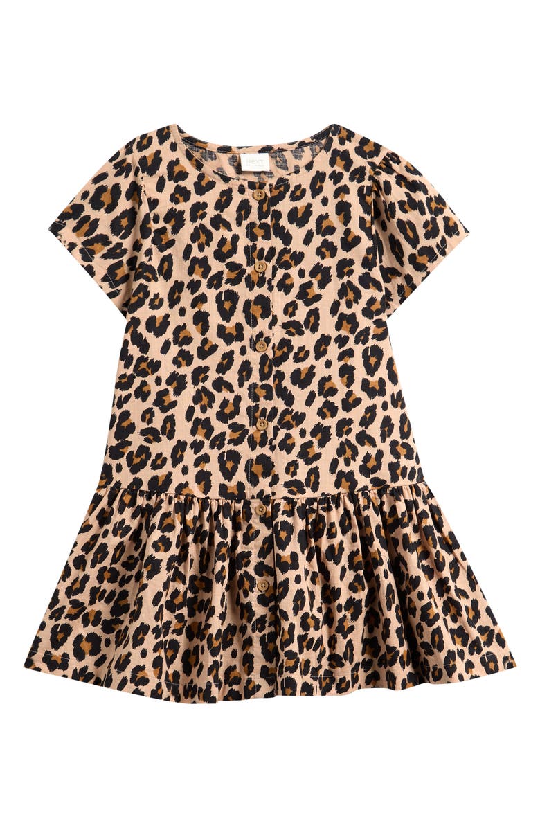 NEXT Kids' Leopard Print Cotton Dress, Main, color, 
