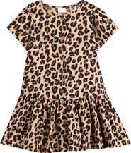 NEXT Kids' Leopard Print Cotton Dress