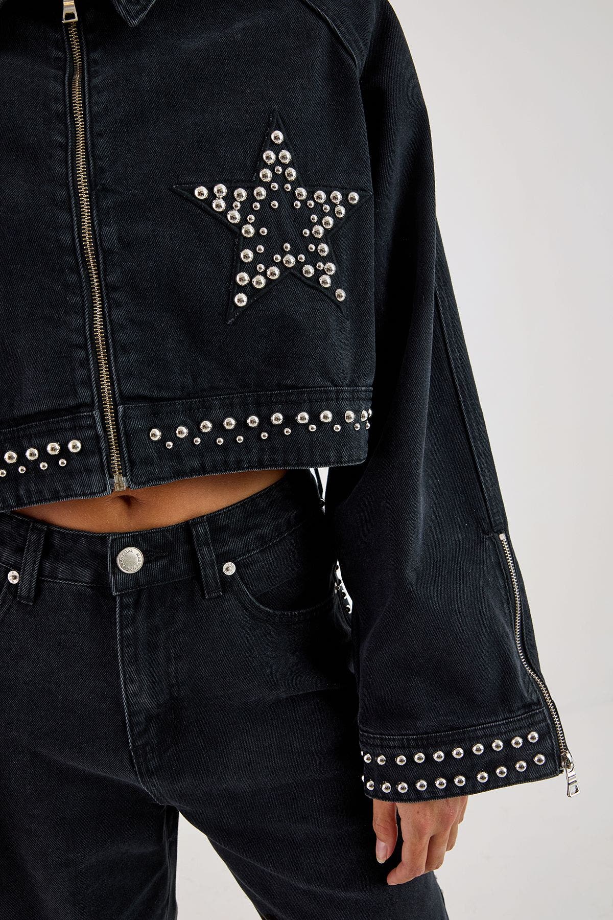Studded Denim Jacket - image 2