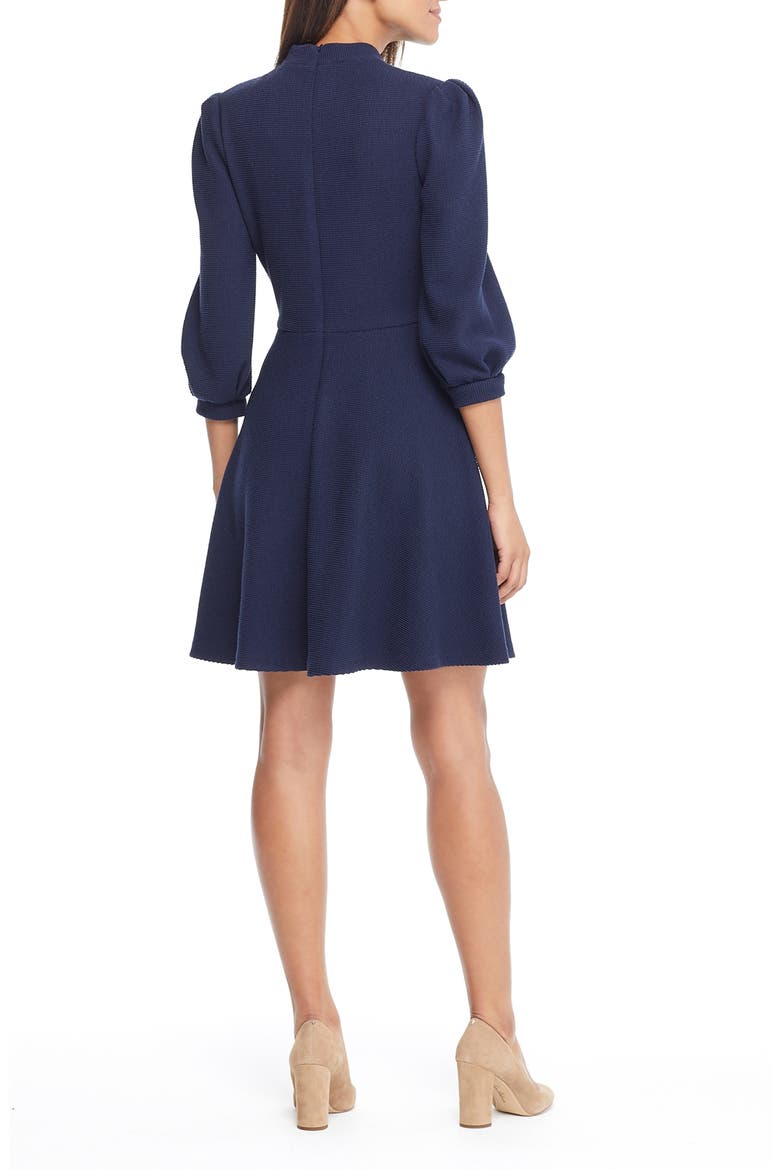 Maggie Texture Knit Fit & Flare Dress (Nordstrom Exclusive), Alternate, color, NAVY