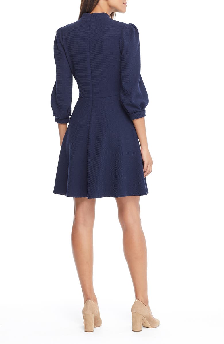 Gal Meets Glam Collection Maggie Texture Knit Fit & Flare Dress, Alternate, color, 