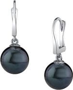 The Pearl Source Black Freshwater Pearl Classic Elegance Earrings