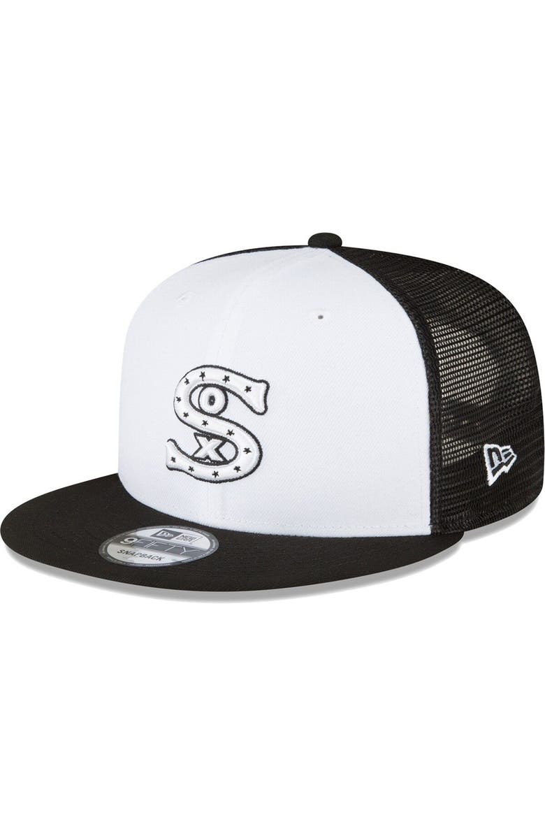 New Era Men's New Era Black/White Chicago White Sox 2023 On-Field Batting Practice 9FIFTY Snapback Hat, Main, color, White