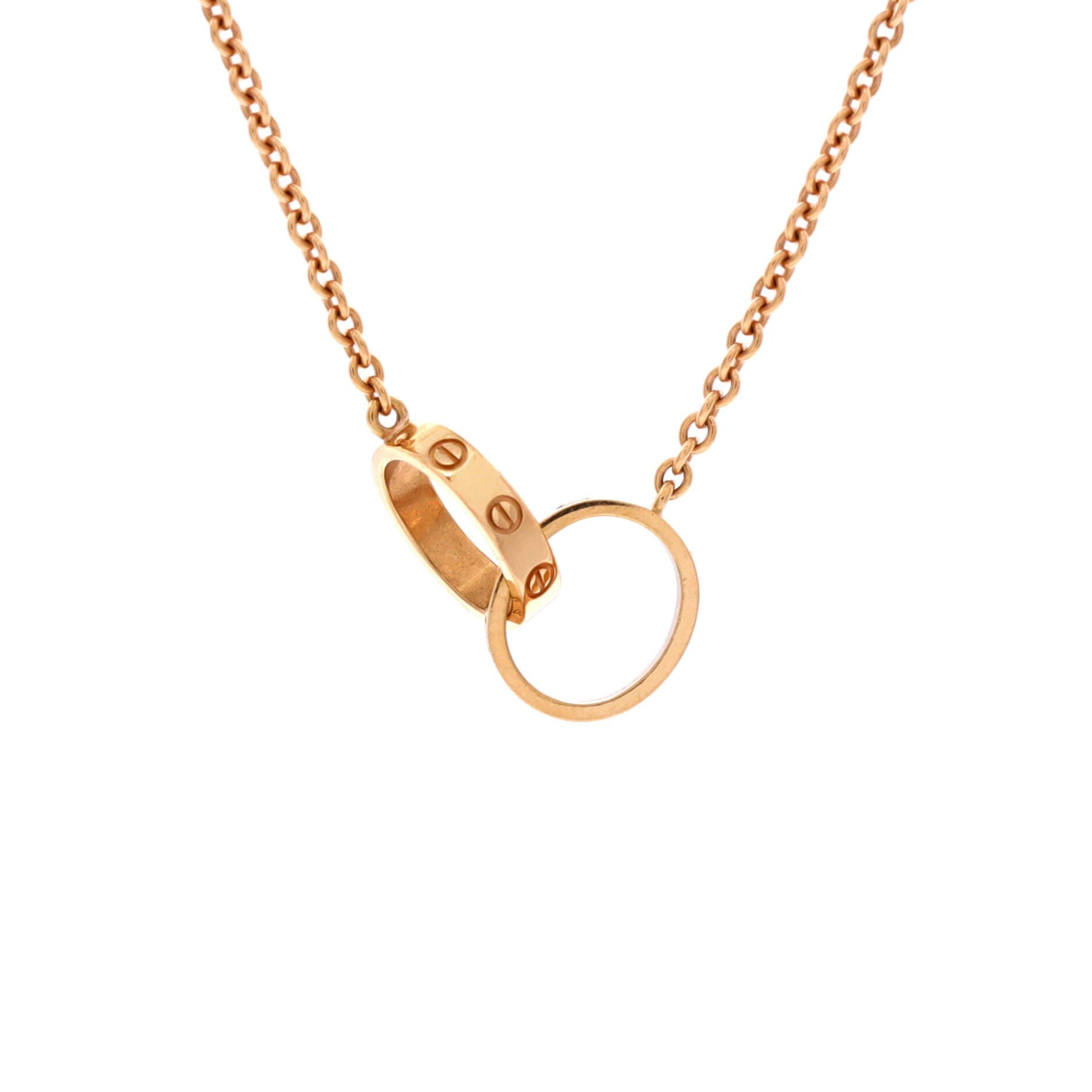 Love Interlocking Necklace 18K Rose Gold, Main, color, Metallic Gold