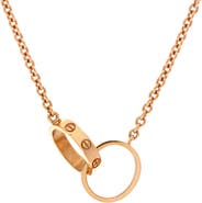 Pre-Owned Cartier Love Interlocking Necklace 18K Rose Gold