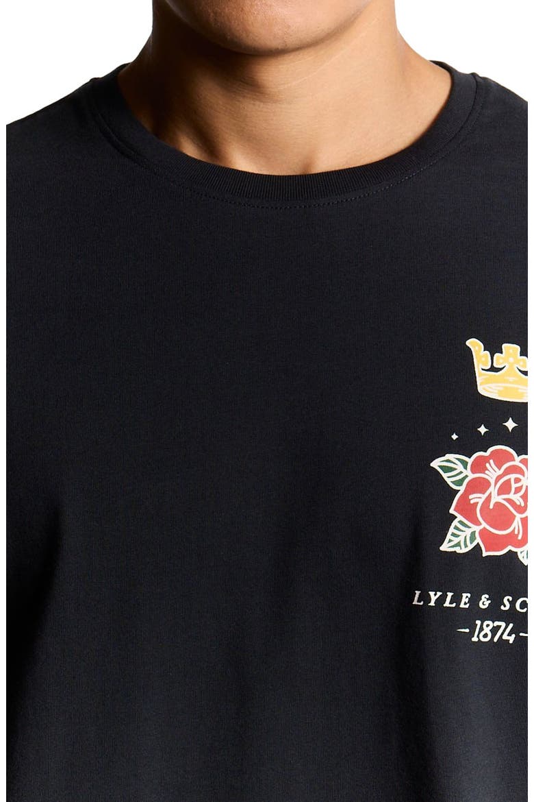 Rose And Crown Graphic T-shirt, Alternate, color, Dark Navy
