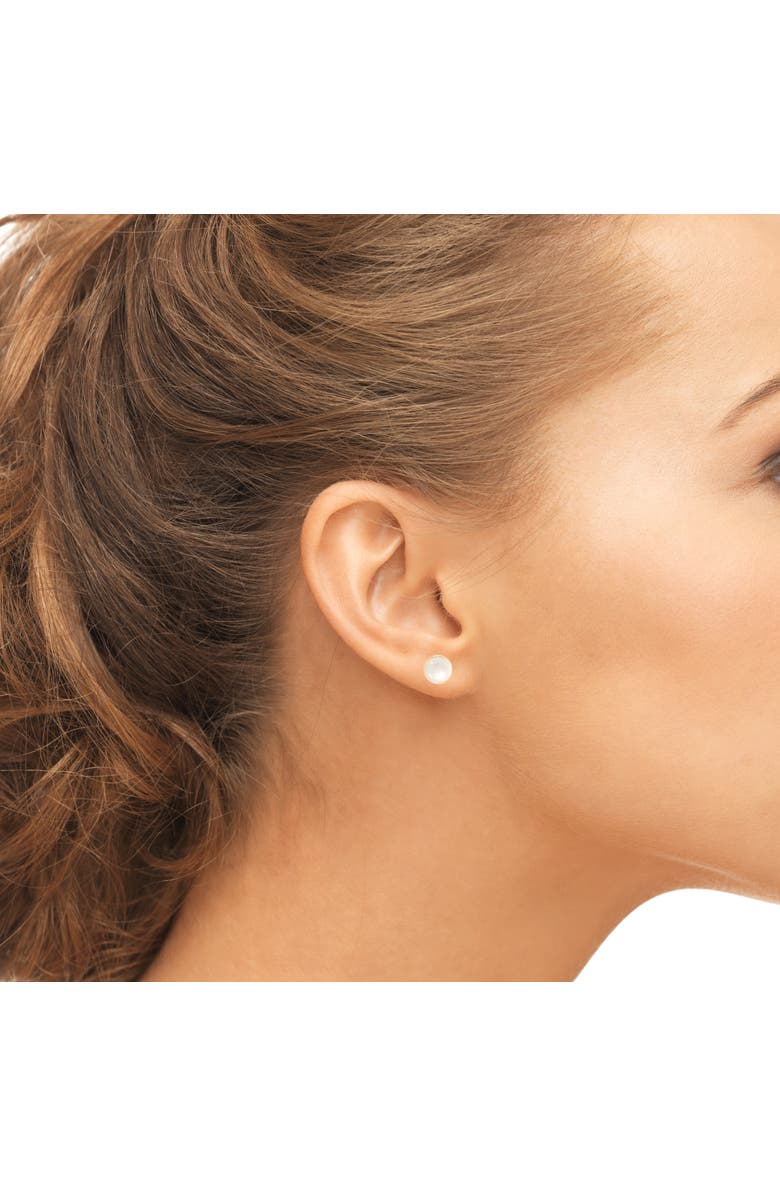 Donatello Gian Sterling Silver Shell Pearl Earrings, Alternate, color, Gold